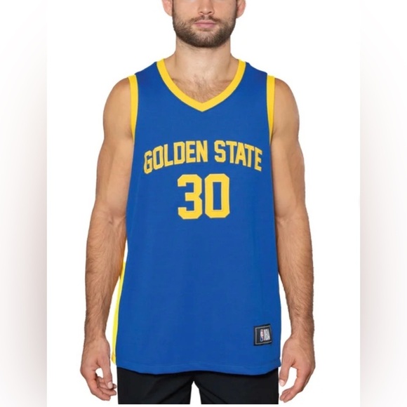 NBA Other - NWT - NBA Blue and Yellow Golden State Basketball Jersey - Curry #30 - Size XL